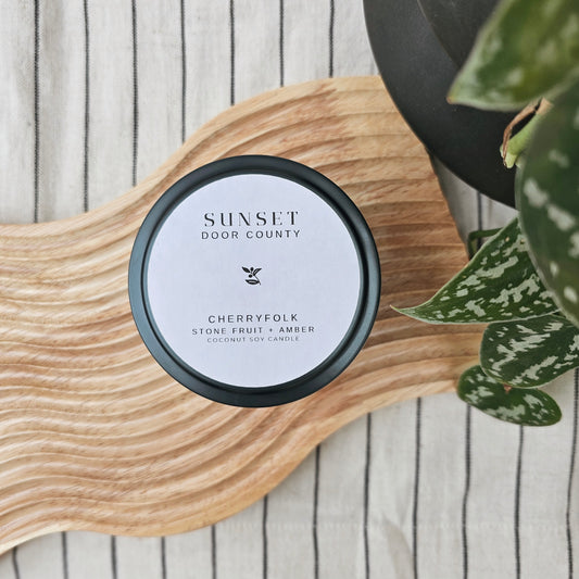 SUNSET Door County 6 oz Candle in Stone Fruit + Amber