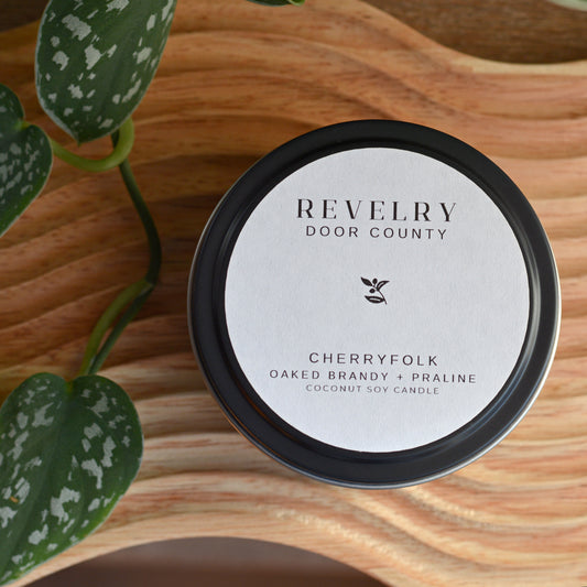 REVELRY Door County 6 oz Candle in Oaked Brandy + Praline